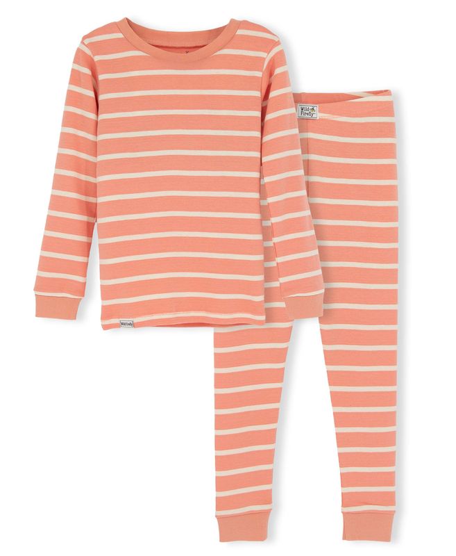 Lazy One Wild Firefly Coral Stripes PJ Set: