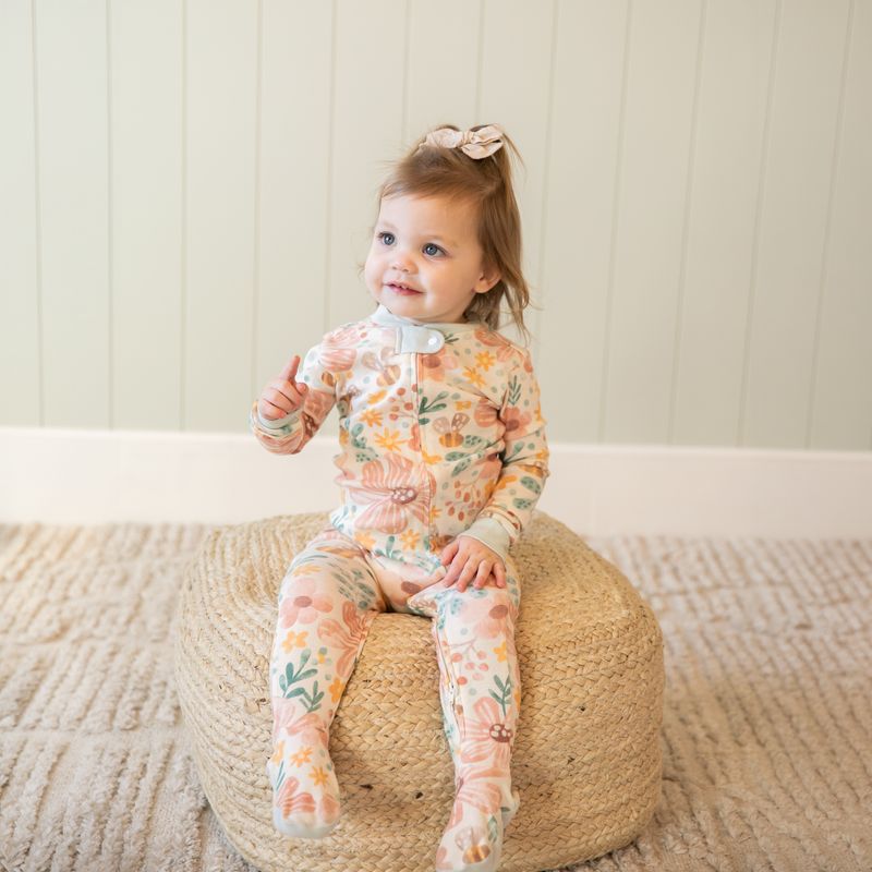 Lazy One Wild Firefly Flowers Infant Footed Pajama: