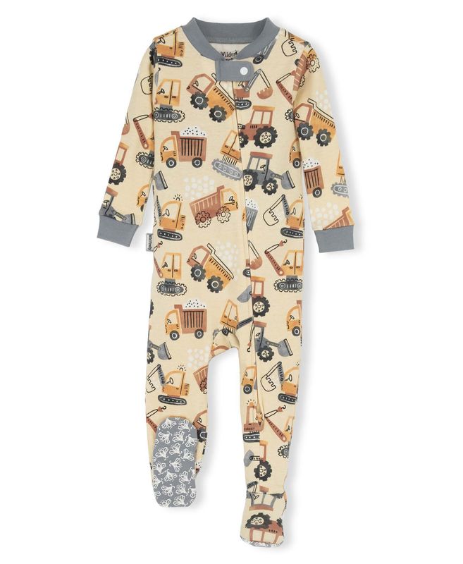 Lazy One Wild Firefly Construction Infant Footed Pajama: