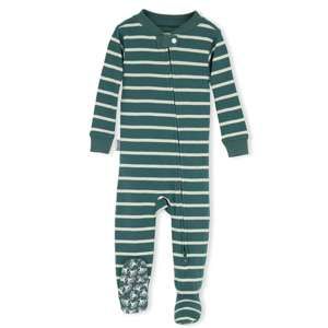 Lazy One WF Teal Stripes Infant Footed Pajama: