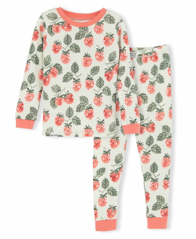 Lazy One Wild Firefly Strawberry Floral PJ Set: