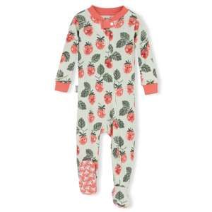 Lazy One Wild Firefly Strawberry Infant Footed Pajama: