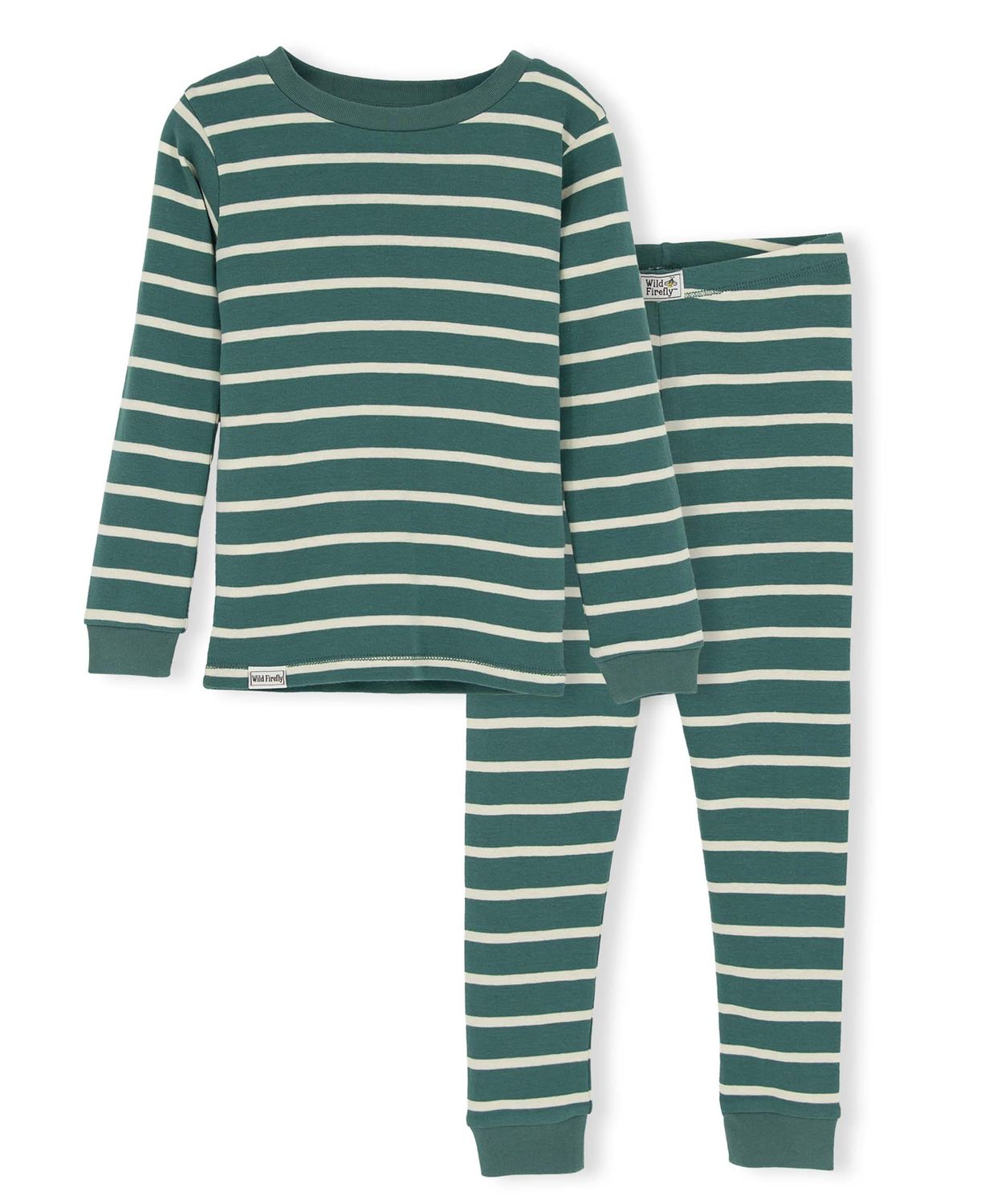 Lazy One Wild Firefly Teal Stripes PJ Set: