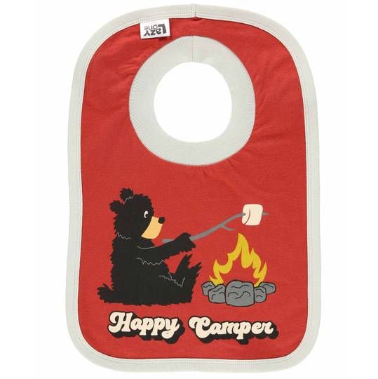 Lazy One Happy Camper Red Infant Bib: