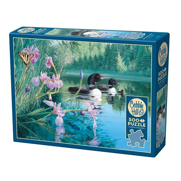 500 Piece Cobble Hill Puzzle:, Design: Iris Cove Loons