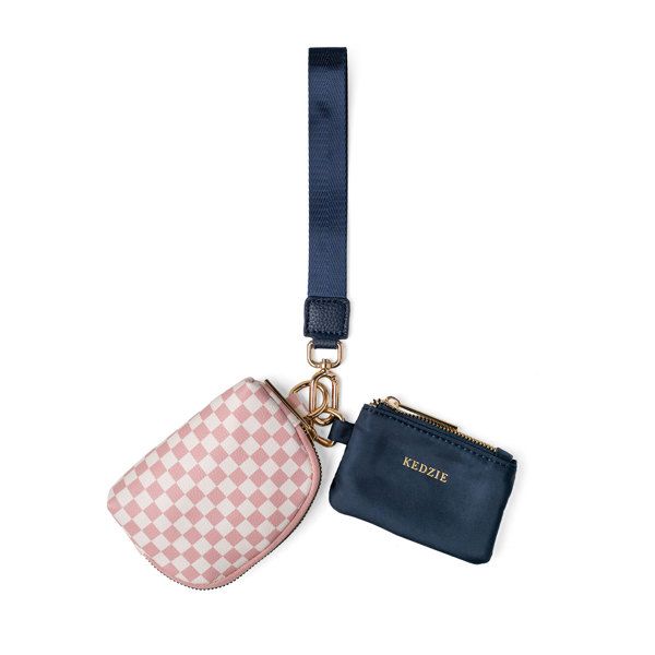 Kedzie Tandem Wristlet Set:, Design: Check Please