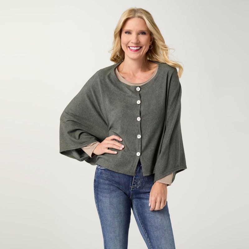 Coco + Carmen Lightweight Brushed Wrap w/ Buttons: