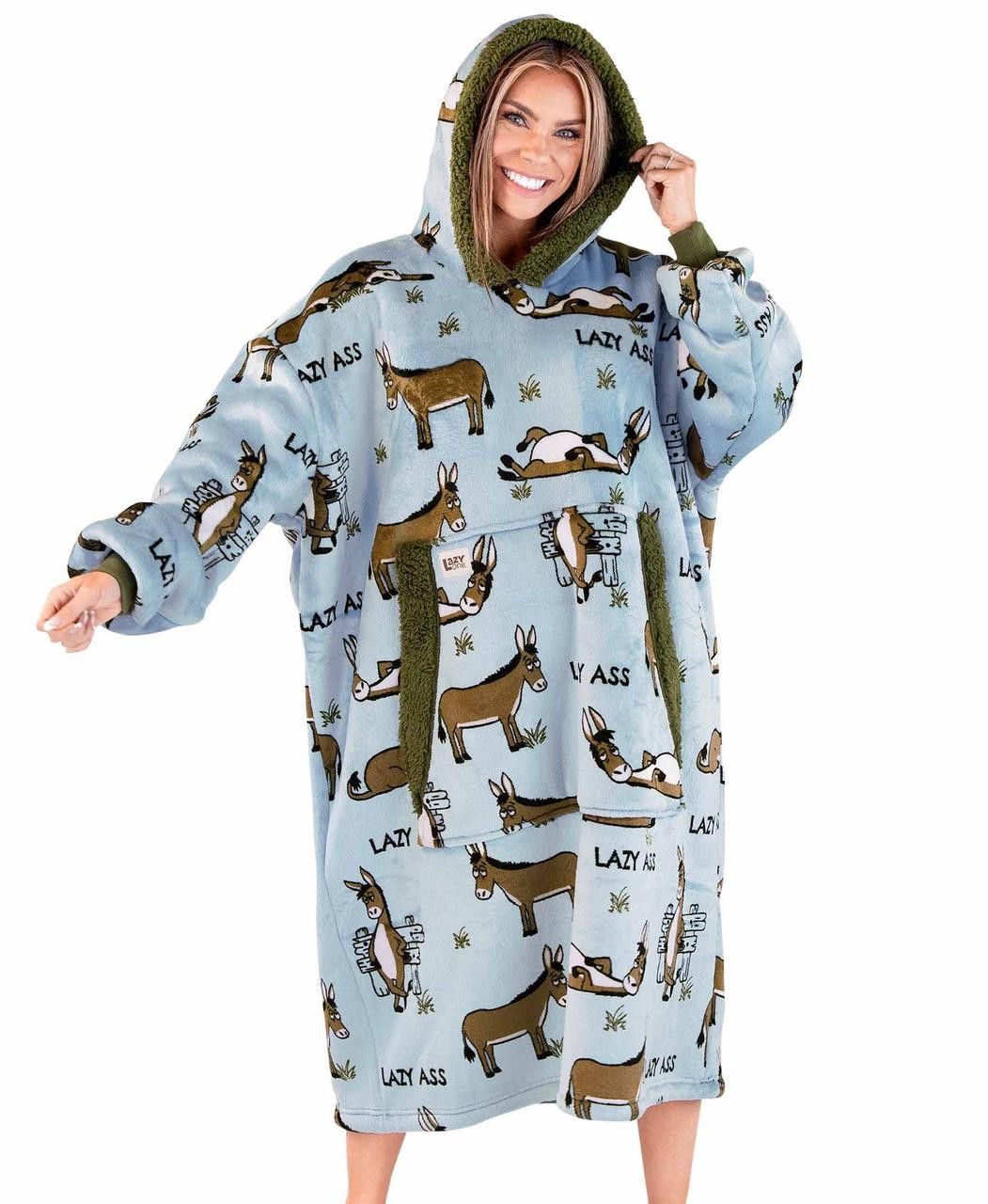 Lazy One Adult Blanket Hoodie, Description: Lazy Ass
