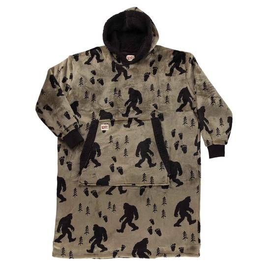 Lazy One Adult Blanket Hoodie, Description: Sasquatch (Bigfoot Green)