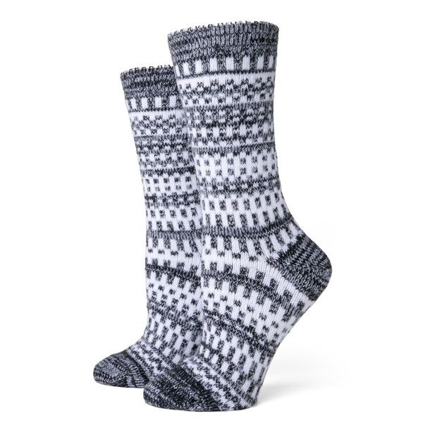 Two Left Feet Everyday Cozy Super Soft Socks (W 6-10):, Design: Alpine Black