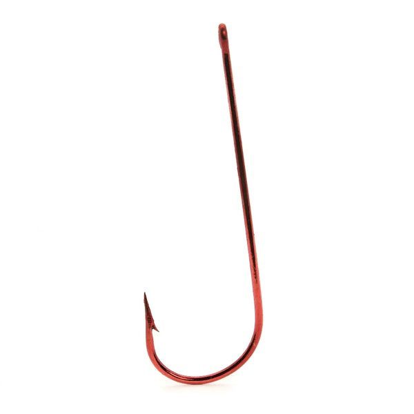 Mustad Fishing - Aberdeen Hook - Red, Size: #8, Package Qty: 10 CT.