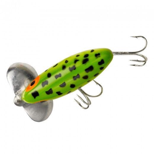Arbogast - Jitterbug - 2 1/2 in., COLOR: FROG WHITE BELLY
