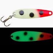 Moonshine Lures - Jigging Spoon - 1/4 oz., Colour: GLOW BLOODY NOSE