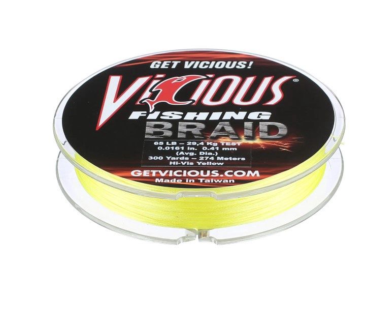 Vicious Fishing - Vicious Braid Hi-Vis Yellow Line, Test: 10 LB