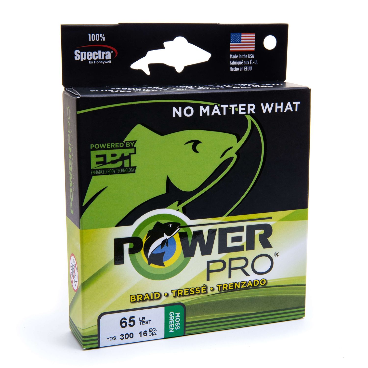 PowerPro - Braided Spectra Line  - Moss Green - 300 yd., Test: 8 LB.