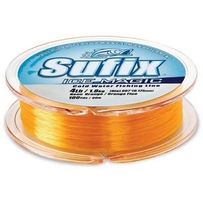 Sufix - Ice Magic Monofilament Line - Orange - 100 yd., Test: 6 LB