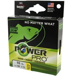 PowerPro - Braided Spectra Line  Fiber Microfilament Line - Hi-Vis Yellow - 150 yd.