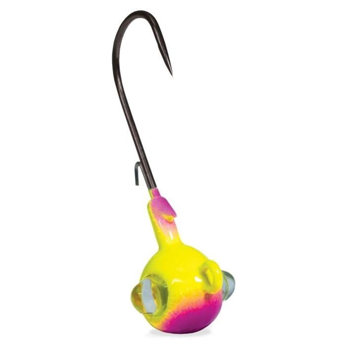 Kalin&#39;s - Rattlin&#39; Google Eye Jighead, COLOR: PURPLE/CHARTREUSE