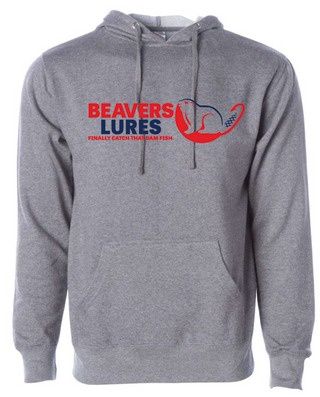 Beaver Lure&#39;s - Gray Hoodie, Size: 3X