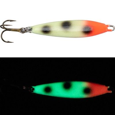 Moonshine Lures - Shiver Spoon - 1/2 oz., COLOR: GLOW BLOODY NOSE
