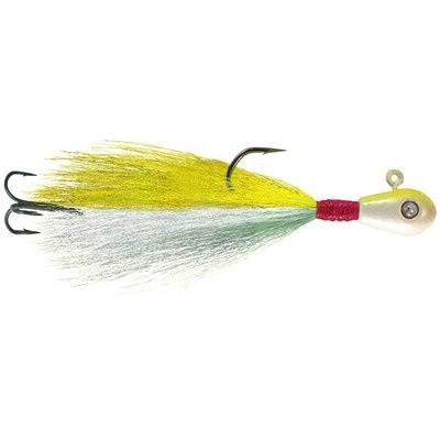 Kalin's - Google Eye Hair Jig - 1/2 oz., Colour: CHARTREUSE/WHITE