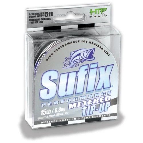 Sufix - Metered Tip-Up Ice Braid - 50 yd., Test: 20 LB.