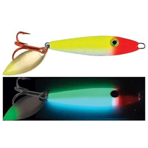 Moonshine Lures - Two-Faced Shiver Spoon - 1/8OZ, COLOR: BLUE CLOWN