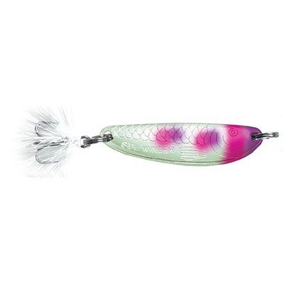 Acme Tackle - Ice Winder Flutter Spoon - Moonshine Glow - 1/8OZ, COLOR: MG BARBIE