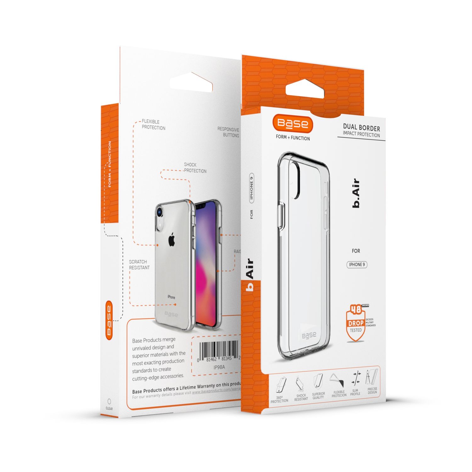 Base B-Air Slim Protective Case For IPhone XR - Crystal Clear