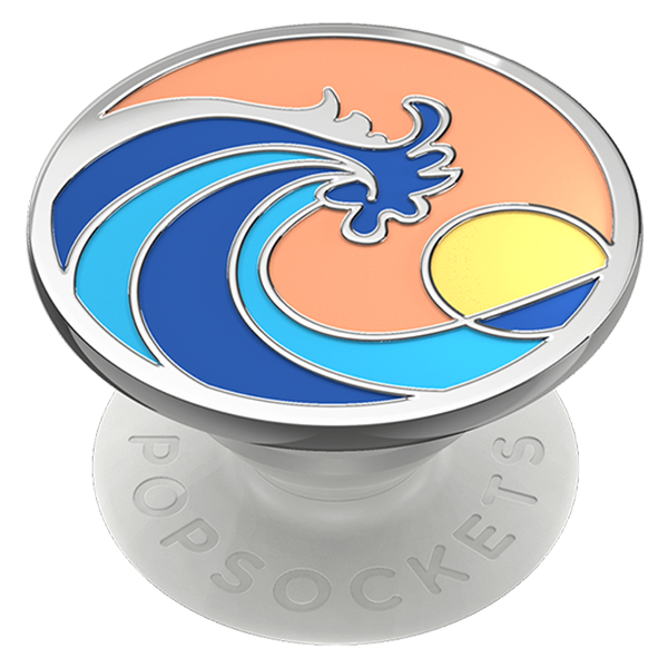 PopSockets Premium Swappable PopGrip - Enamel Ride The Wave Coral