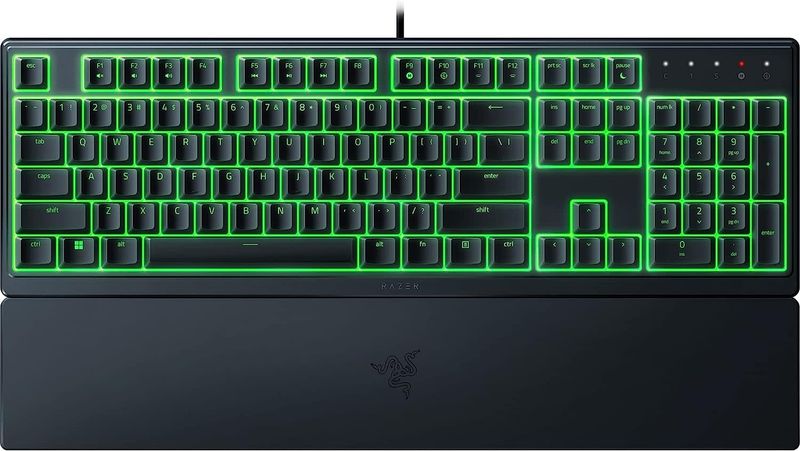 Razer Ornata V3 X Gaming Keyboard Low-Profile Keys - Silent Membrane Switches - Spill Resistant - Chroma RGB Lighting - Ergonomic Wrist Rest - Classic Black