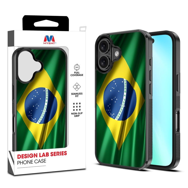 MyBat Design Lab Series Case for Apple iPhone 16 – Brazilian Flag