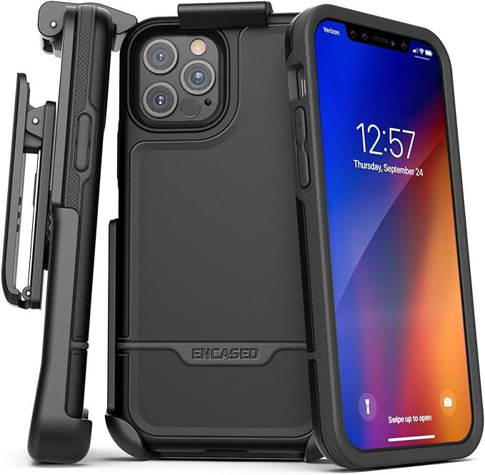 Encased Rebel w/ Clip iPhone 12 Pro - Black