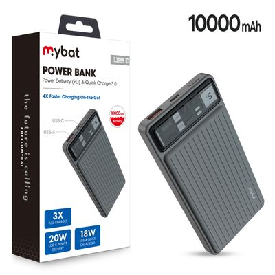 MyBat 10000mAh Power Delivery Power Bank (18W) for - Black