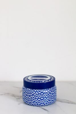 Volcano Candle Blue Printed Tin