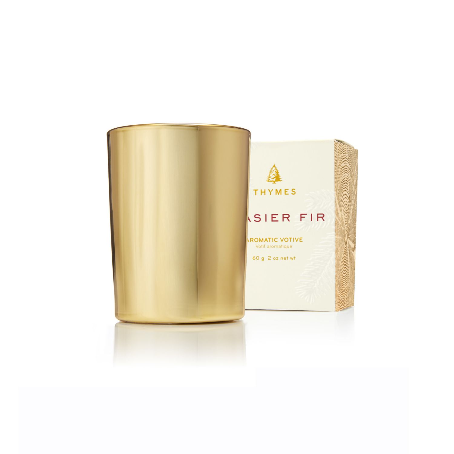 Frasier Fir Gilded Votive Candle Gold
