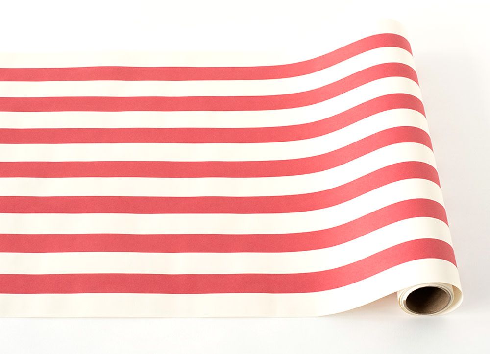 Red Stripe Paper Table Runner
