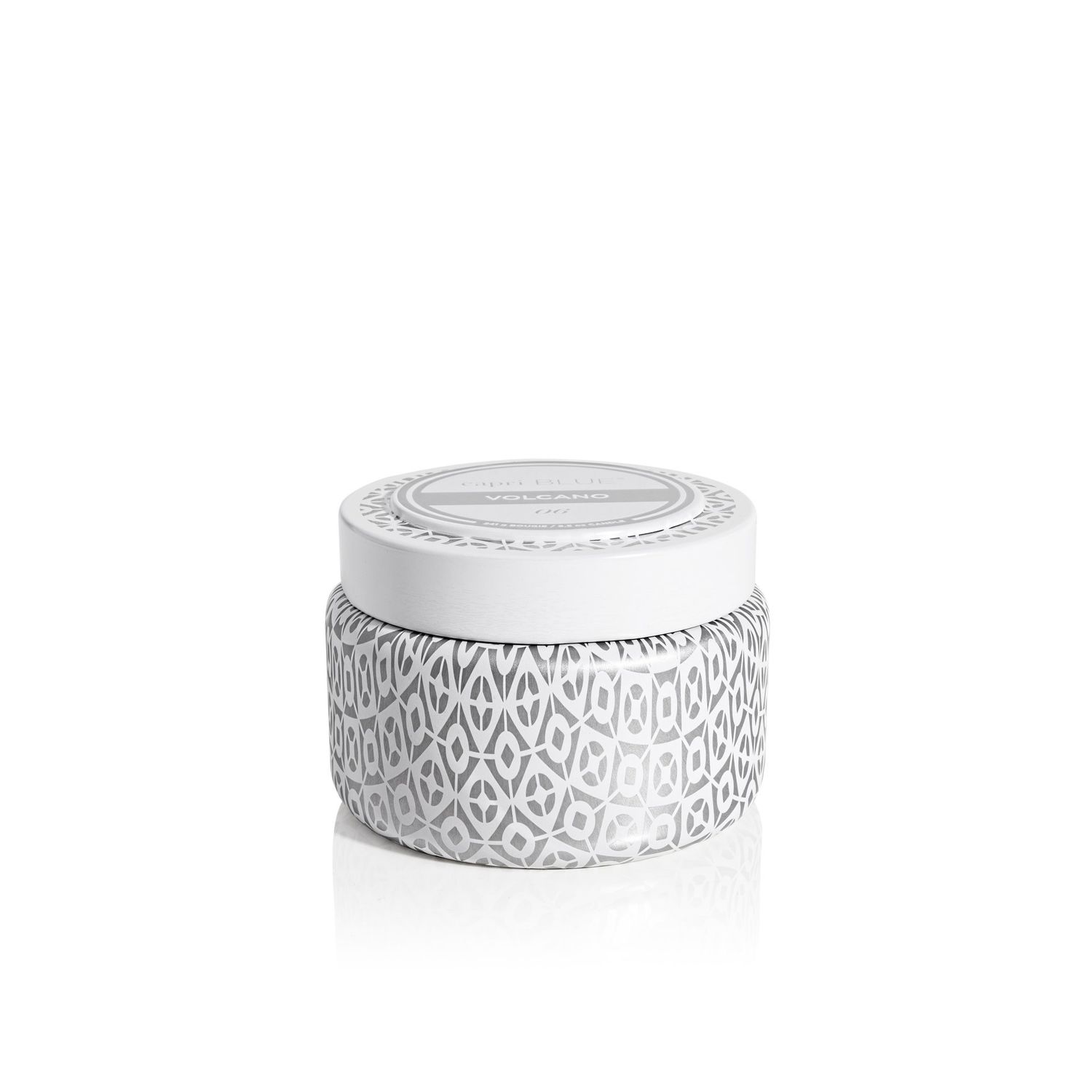 Volcano Candle White Printed Tin