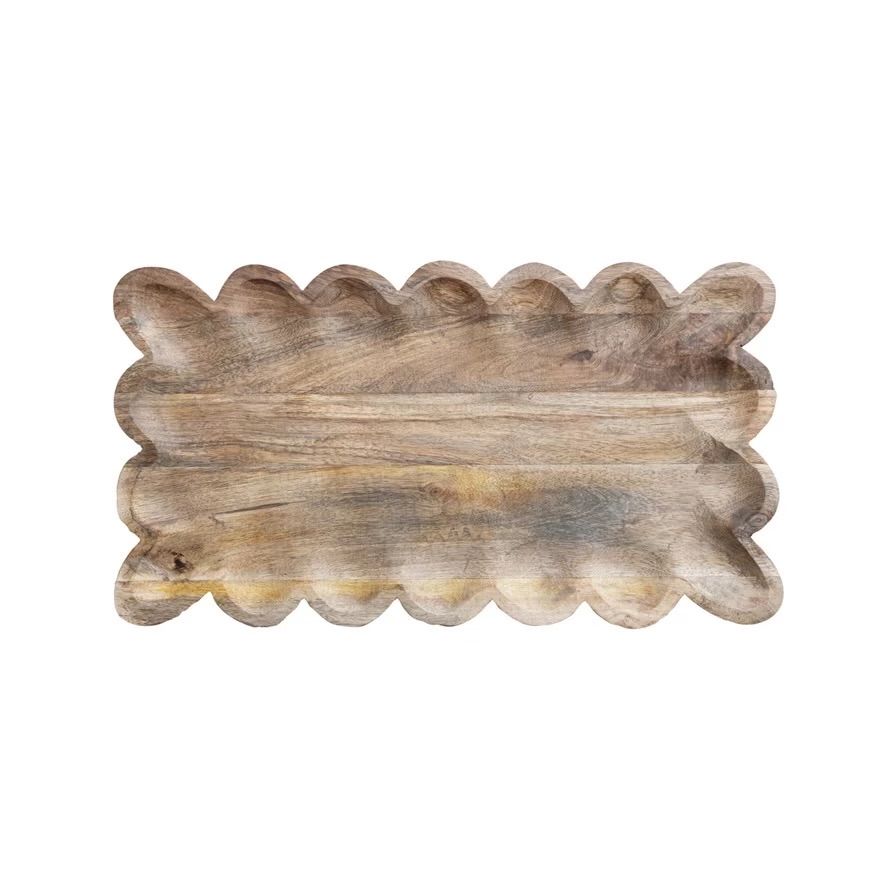 Wood Scallop Edge Tray