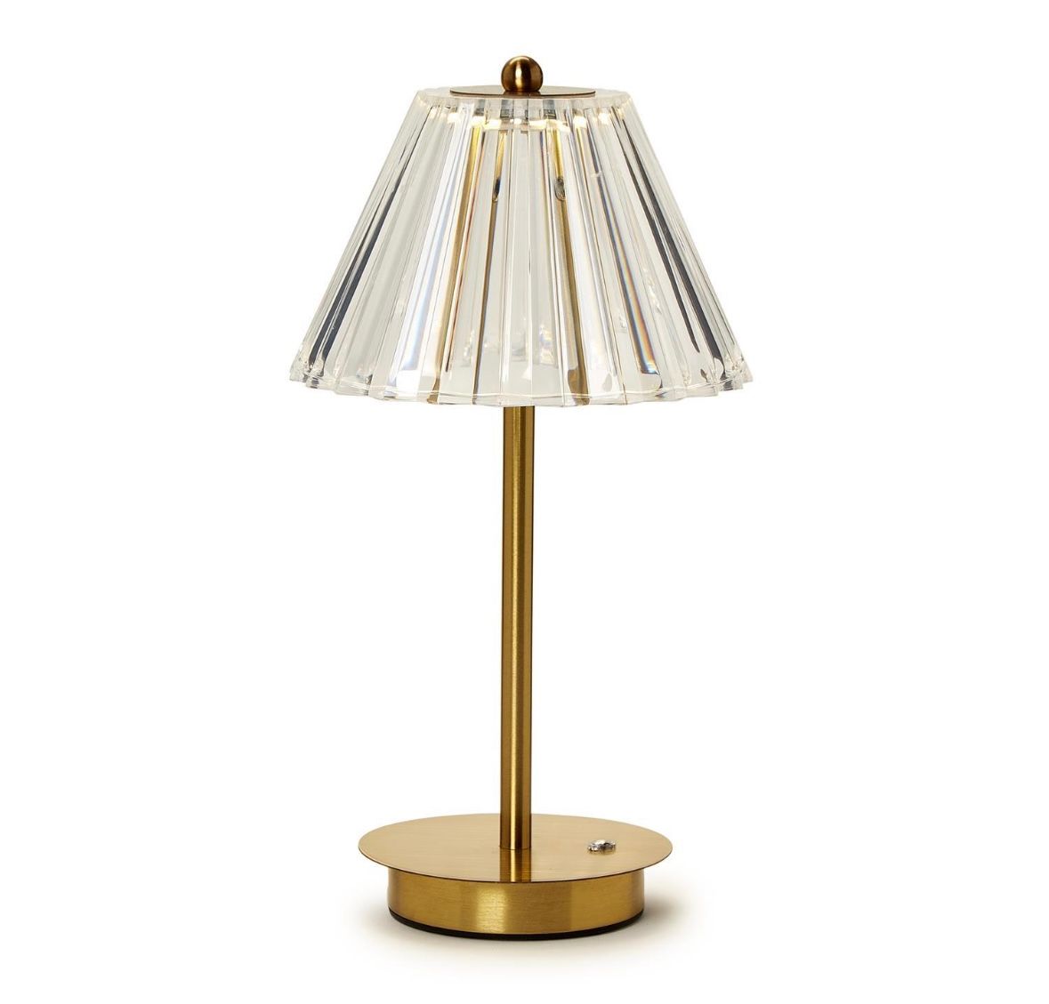 Acrylic &amp; Gold Cordless Lamp