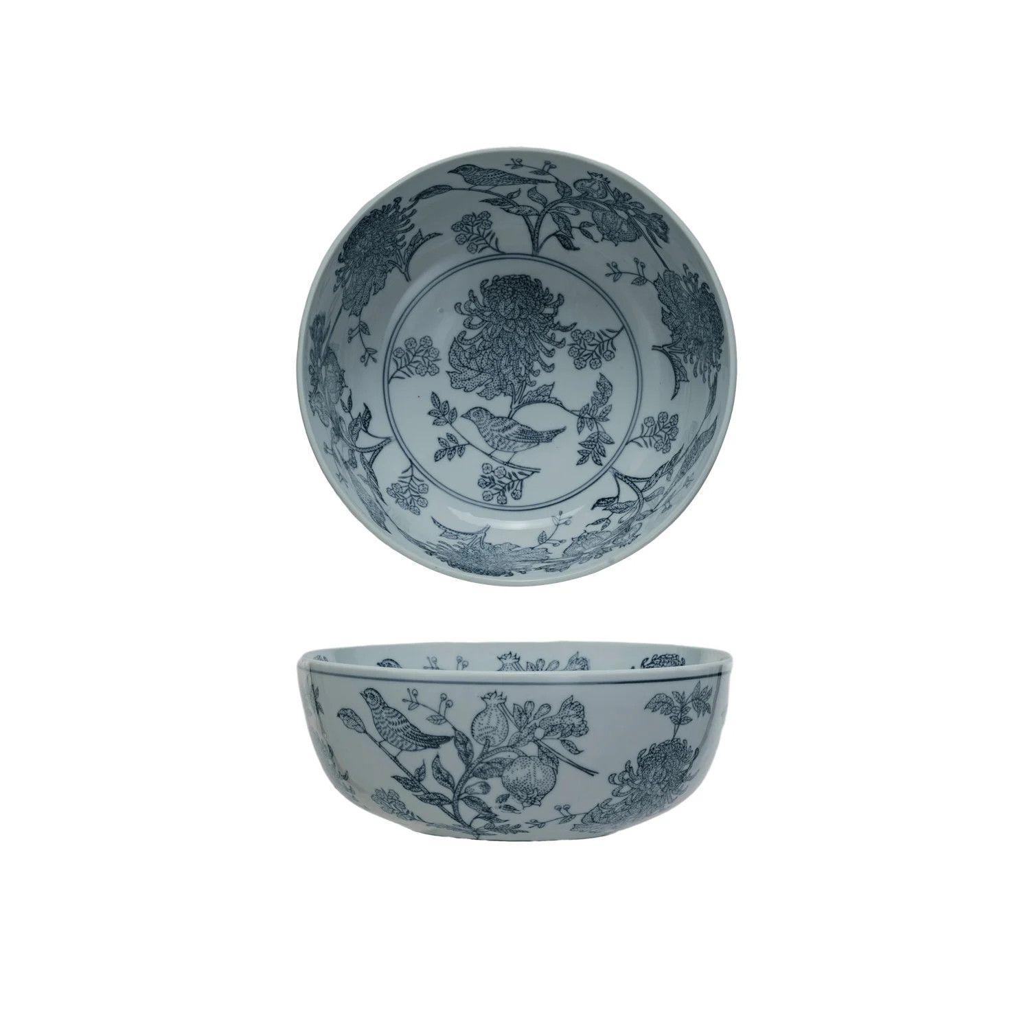 Hand Stamped Blue Bowl