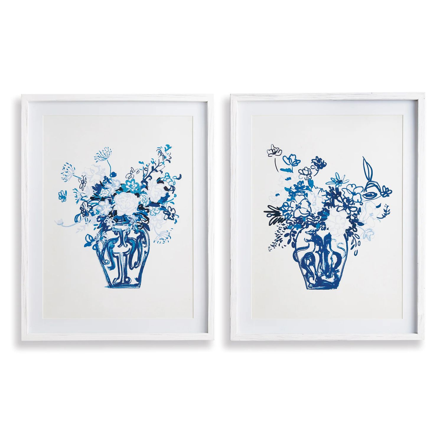Blue &amp; White Floral Vase Print
