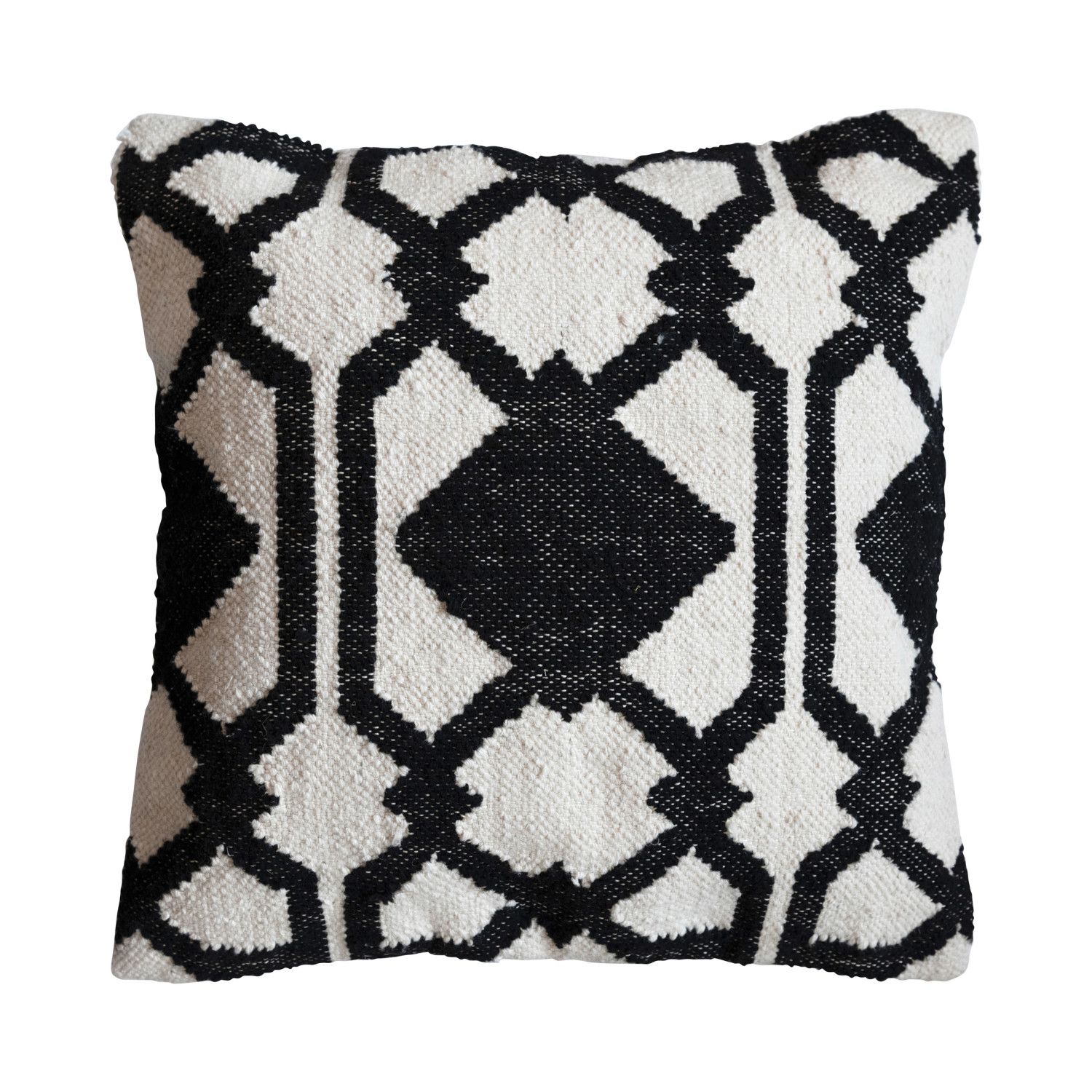 Black &amp; White Patterned Pillow