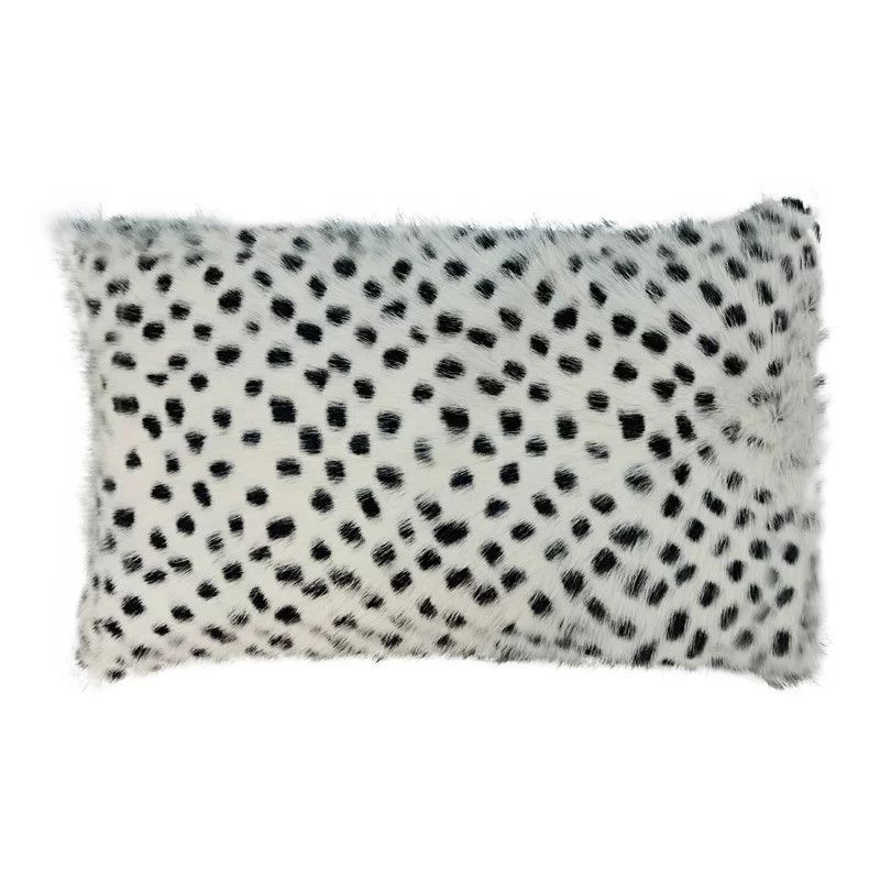 Black &amp; White Spotted Fur Pillow