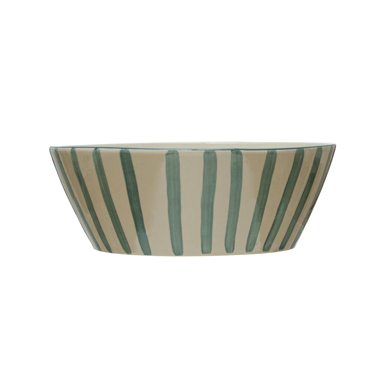 Blue &amp; White Stripe Bowl