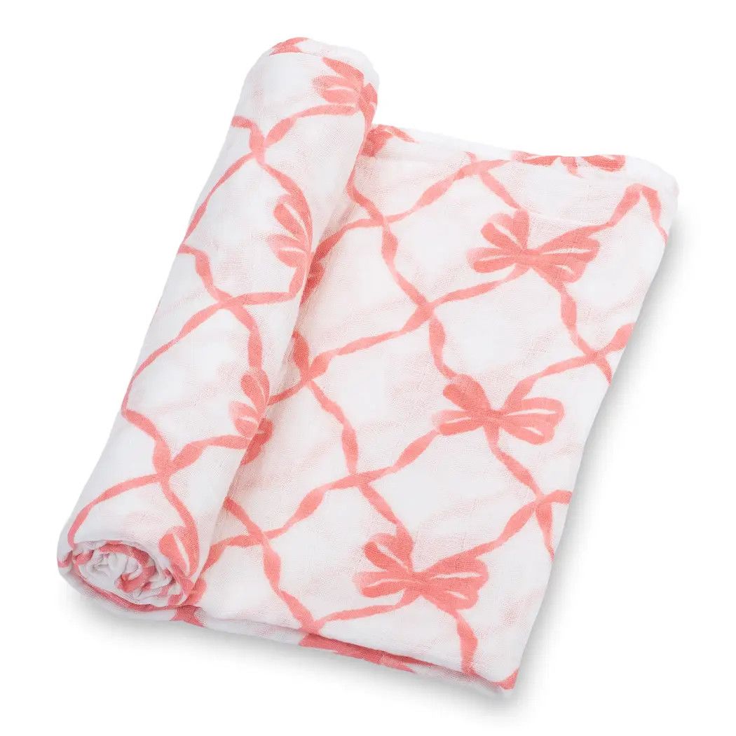 Pink Bow Swaddle Blanket