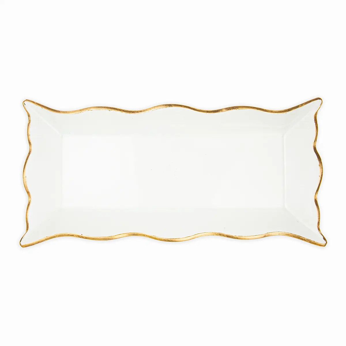 Gold Edge Glass Rectangle Tray