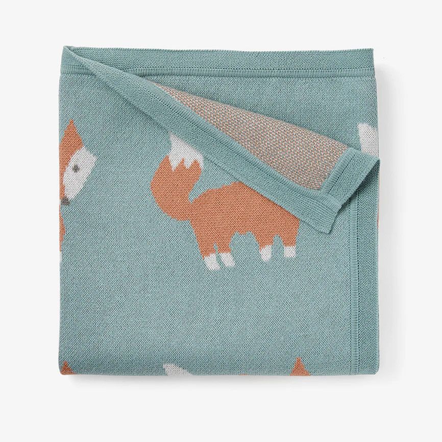 Green Fox Knit Blanket
