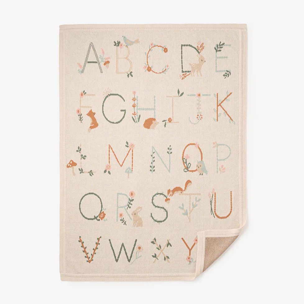 Alphabet Knit Blanket