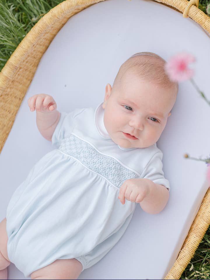 Blue Smocked Bubble